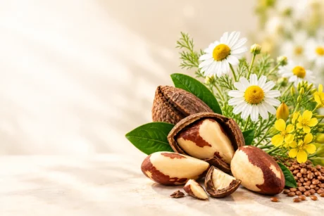 Castanha-do-Brasil, camomila e camelina, ingredientes que inspiram o complexo CalmCB™